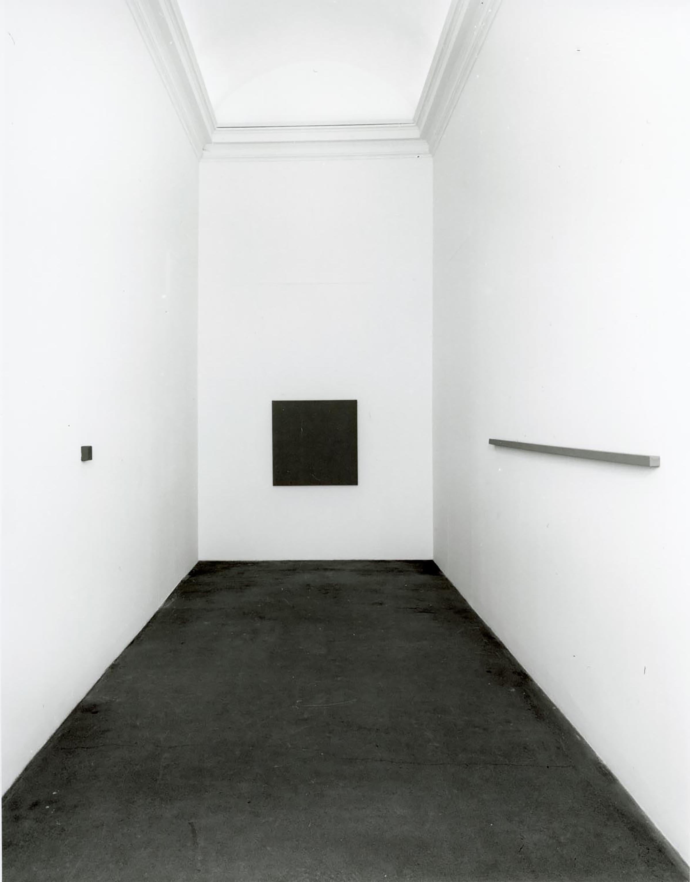 Alan Charlton,  Detail painting, 1978; Single panel painting, 1977; Line painting, 1979